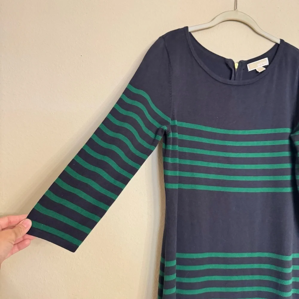 MICHAEL Michael Kors Striped Navy & Green Knit Dress Nautical Business Size L